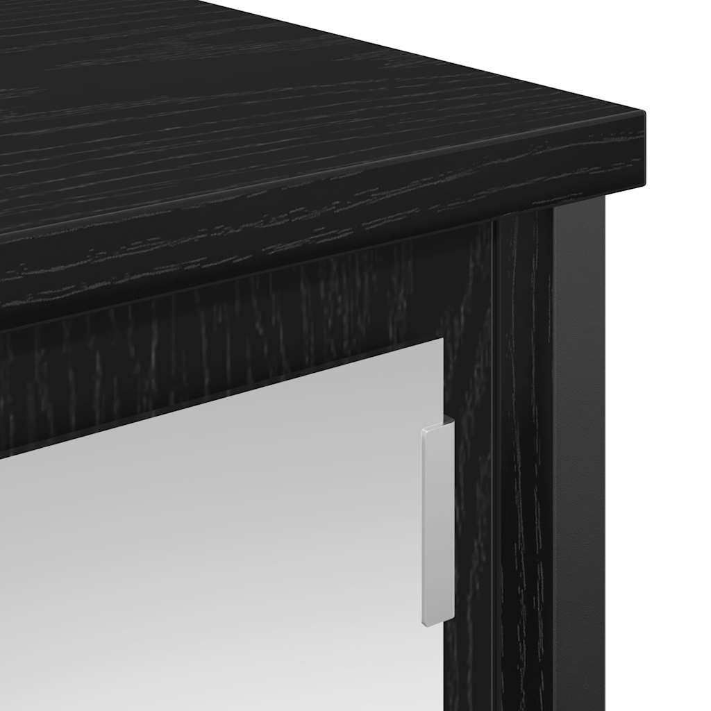 Koupelnová Nástěnná Skříňka Se Zrcadlem Dub Černý 50X21X60 Cm