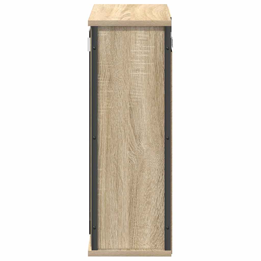 Koupelnová Nástěnná Skříňka Se Zrcadlem Dub Sonoma 60X21X60 Cm