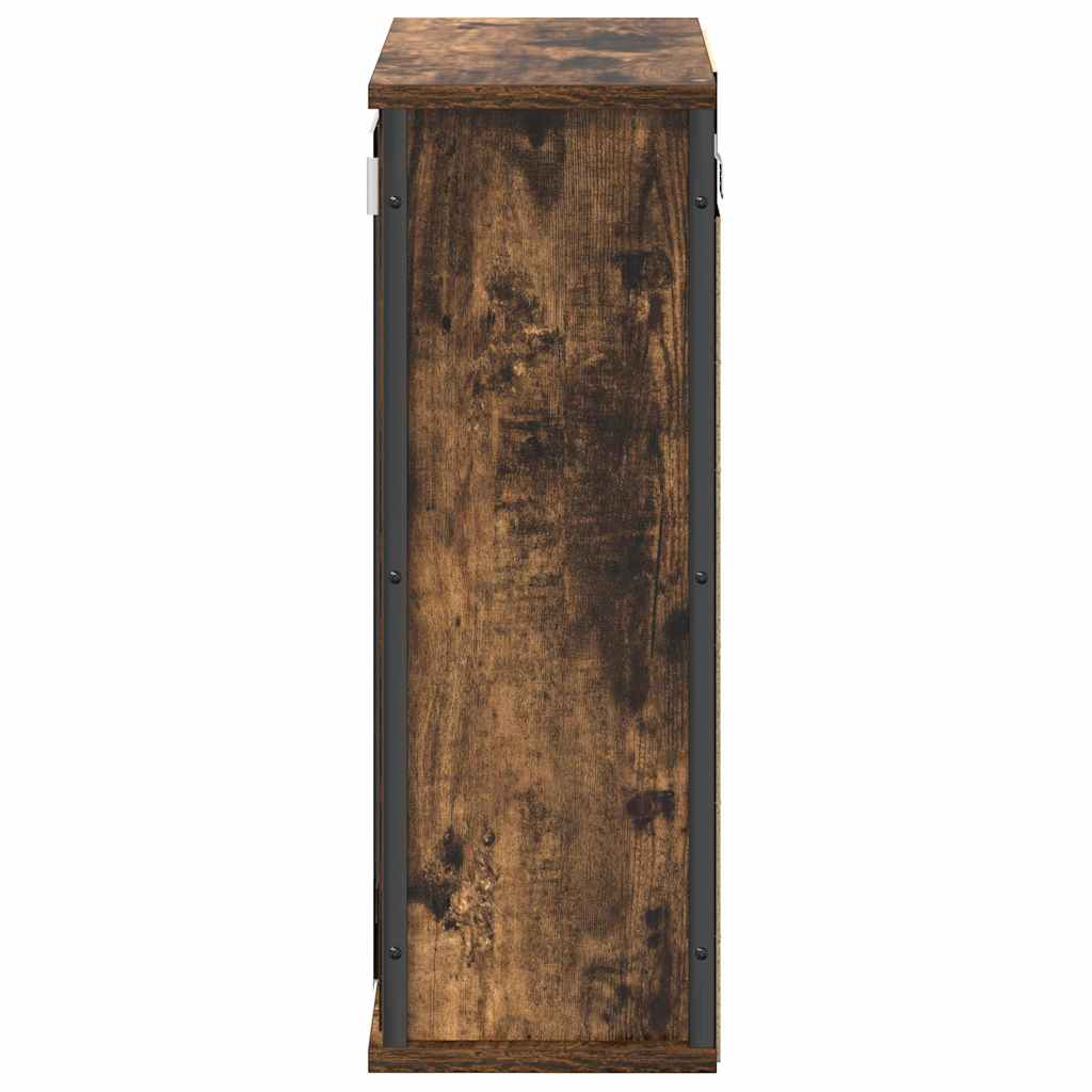 Koupelnová Nástěnná Skříňka Se Zrcadlem Uzený Dub 50X21X60 Cm