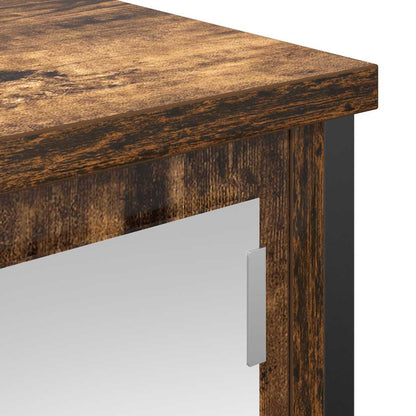 Koupelnová Nástěnná Skříňka Se Zrcadlem Uzený Dub 50X21X60 Cm