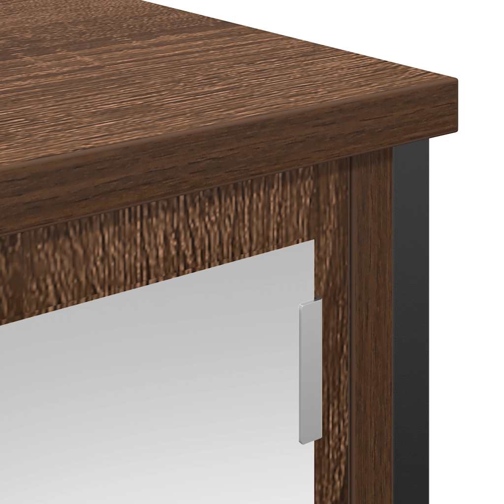 Koupelnová Nástěnná Skříňka Se Zrcadlem Dub Hnědý 50X21X60 Cm