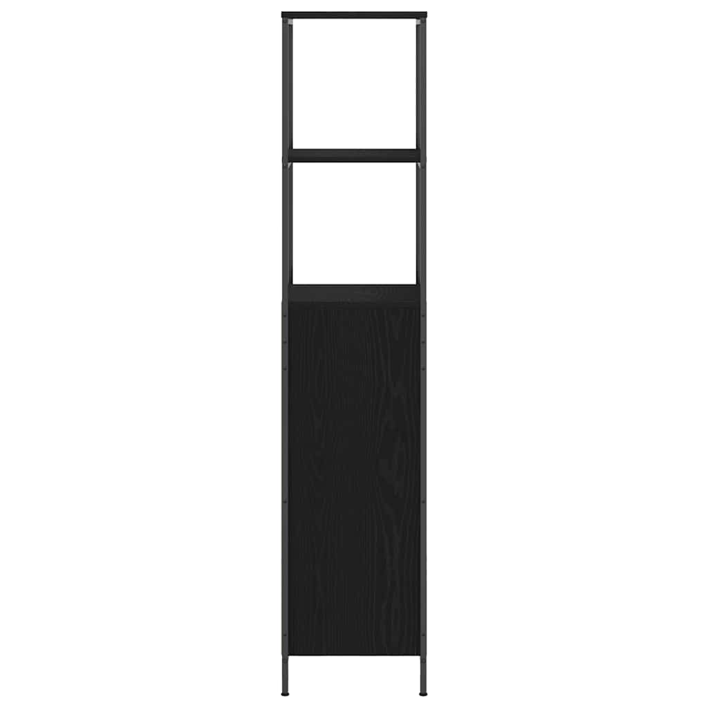 Koupelnová Skříňka S Policemi Černý Dub 36X35X165 Cm