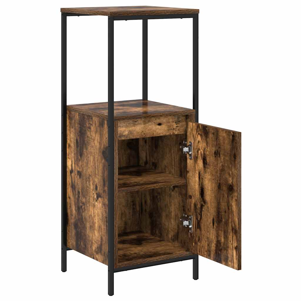 Koupelnová Skříňka S Policemi Uzený Dub 36X35X95 Cm