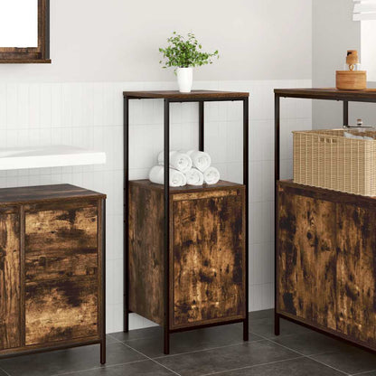 Koupelnová Skříňka S Policemi Uzený Dub 36X35X95 Cm