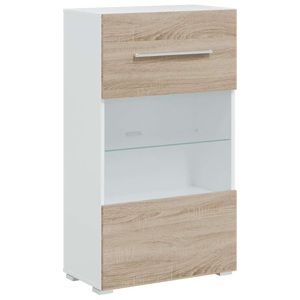 5Dílná Tv Stolky S Led Osvětlením Dub Sonoma Kompozit Fialová