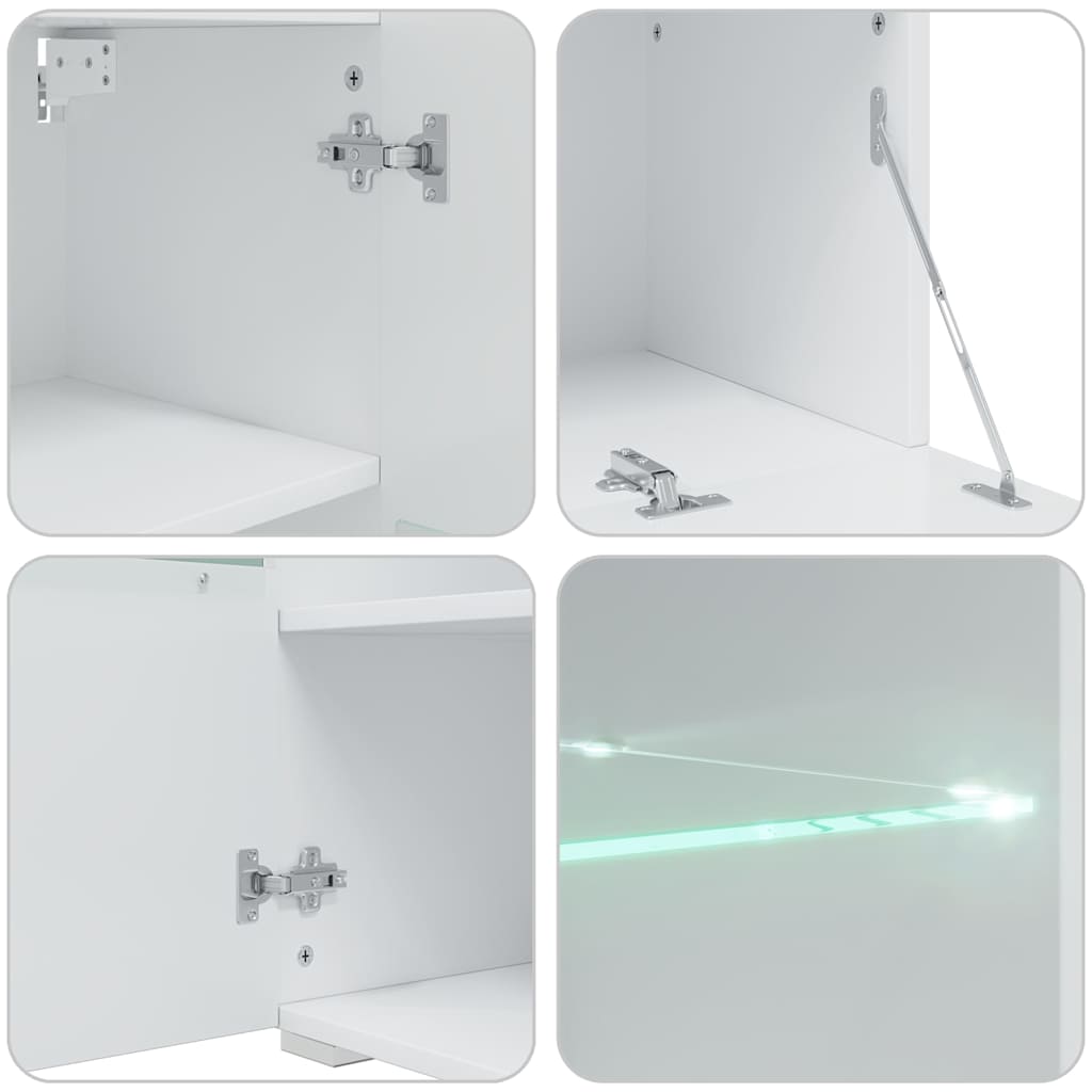 5Dílná Tv Stolky S Led Osvětlením Dub Artisan Kompozitní Dřevo Fialová