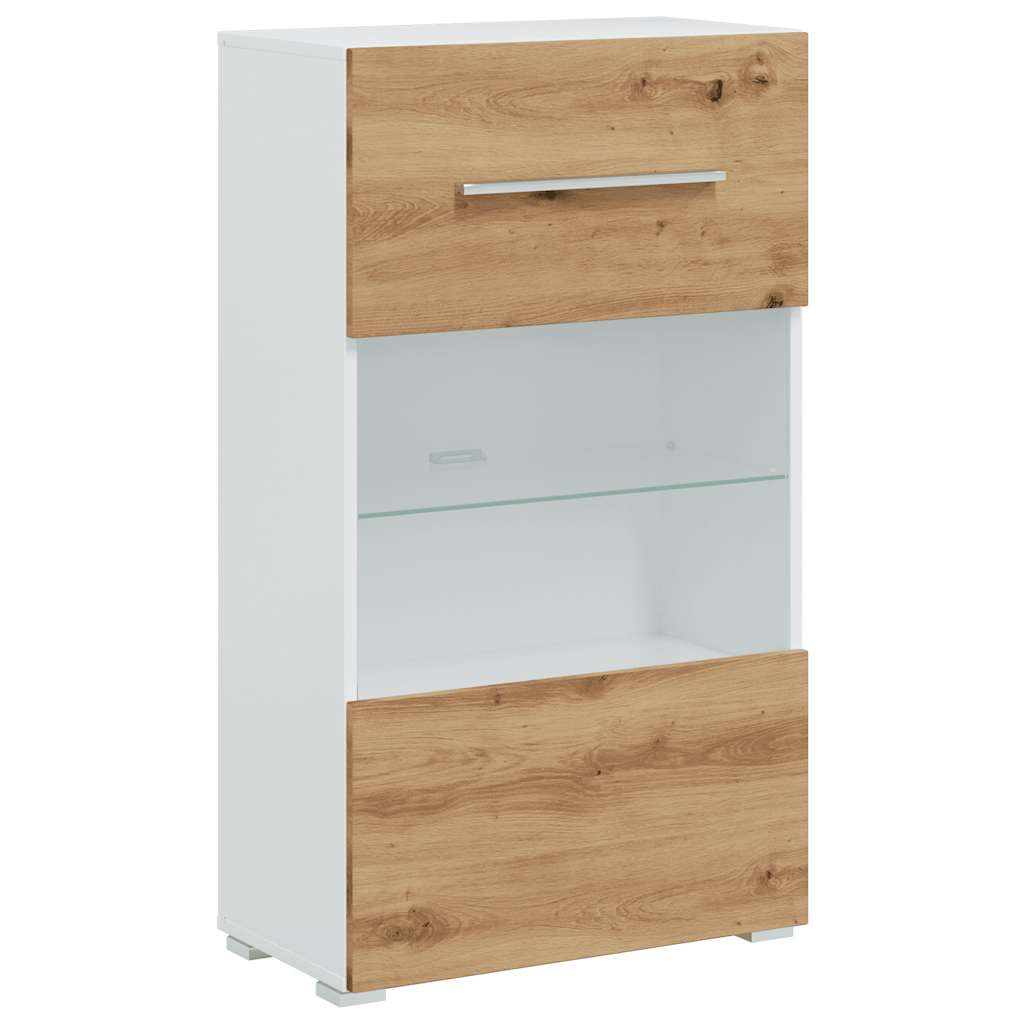 5Dílná Tv Stolky S Led Osvětlením Dub Artisan Kompozitní Dřevo Fialová