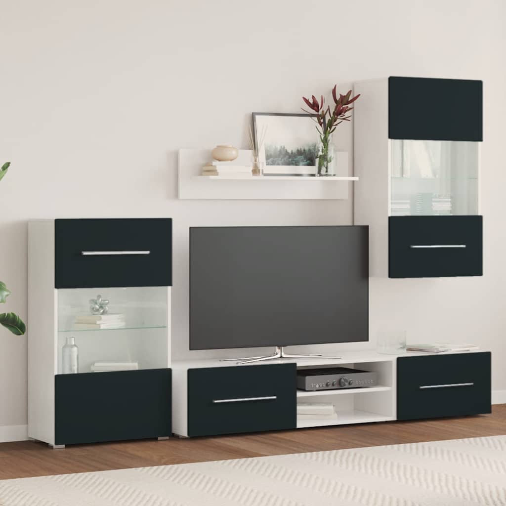 5Dílná Tv Stolky S Led Osvětlením Matné Indigově Kompozit Fialová