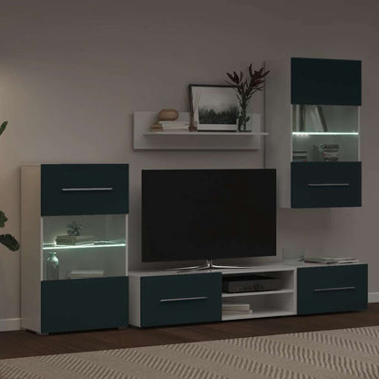 5Dílná Tv Stolky S Led Osvětlením Matné Indigově Kompozit Fialová