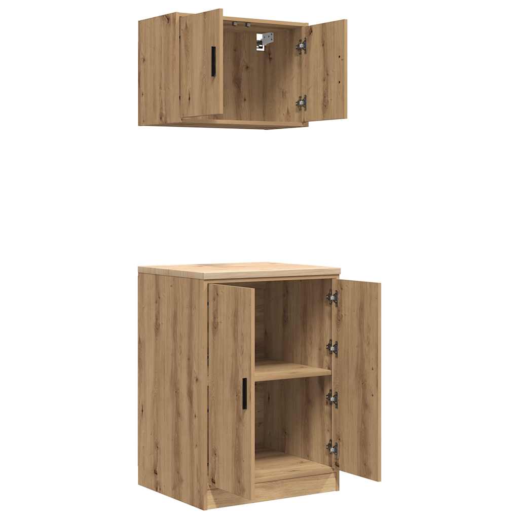 Garážové Skříně 2 Ks Dub Artisan Kompozitní Dřevo
