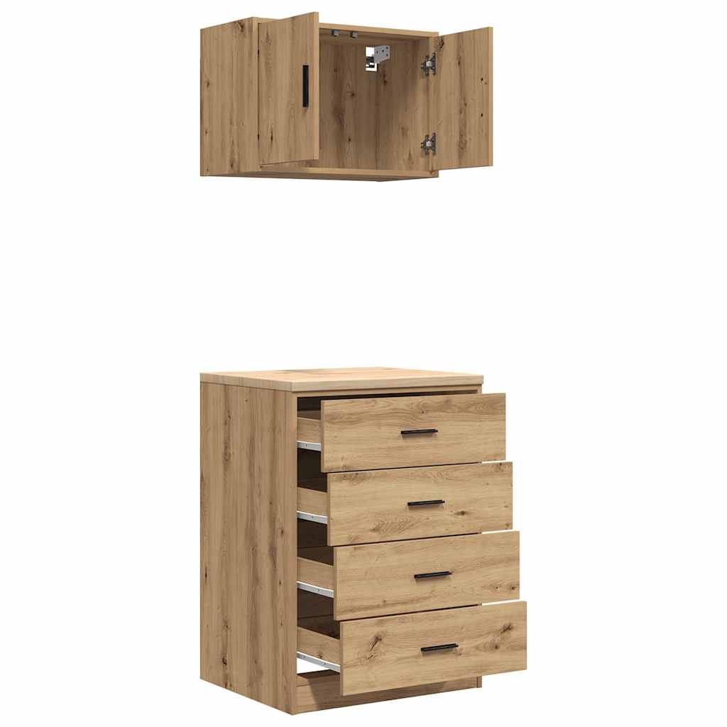 Garážové Skříně 2 Ks Dub Artisan Kompozitní Dřevo