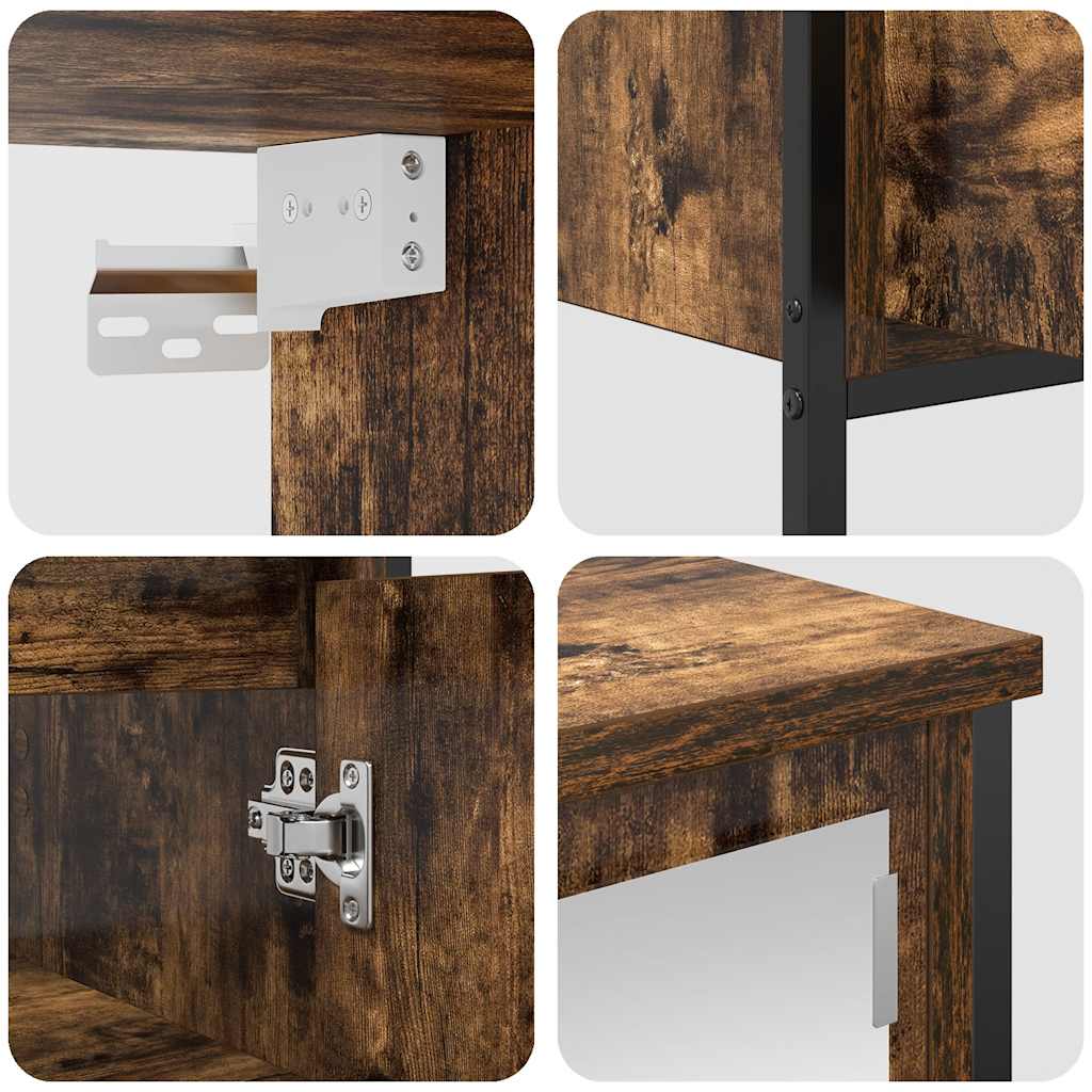 2Dílný Set Koupelnového Nábytku Kouřový Dub Kompozitní Dřevo