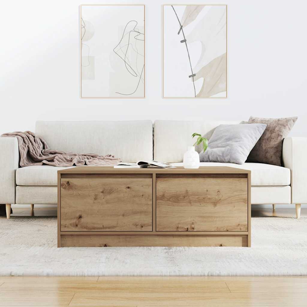Konferenční Stolek Se Zásuvkami Řemeslnický Dub 100X100X40 Cm