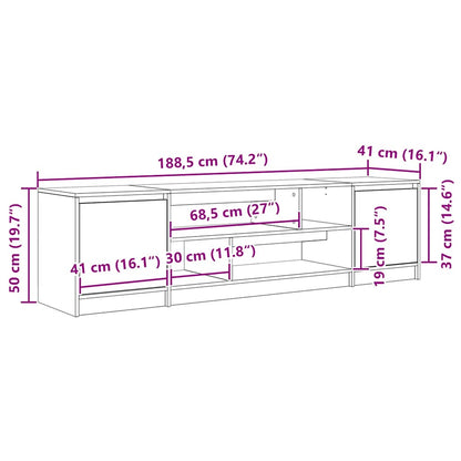 Tv Skříňka Kouřový Dub 188,5X41X50 Cm Kompozitní Dřevo