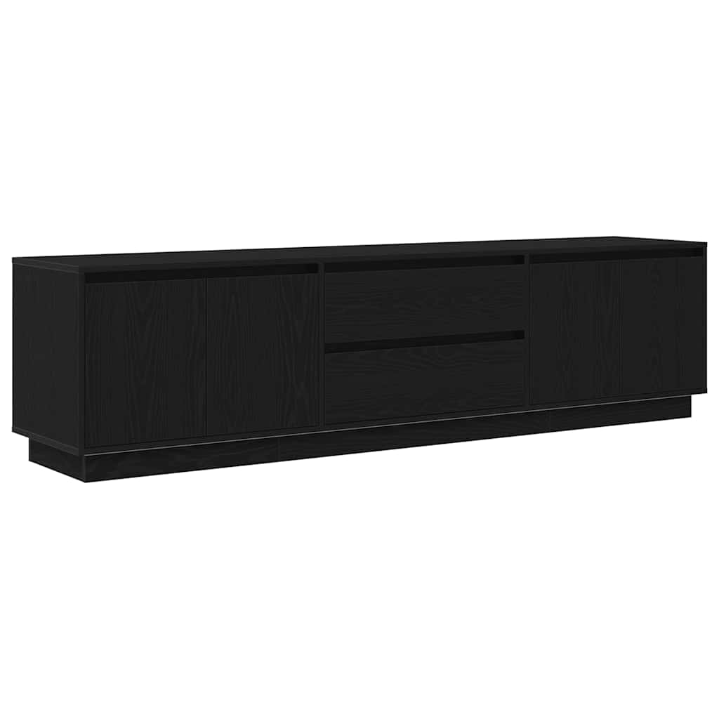 Tv Skříňka S Led Osvětlením Černý Dub 193,5X41X50 Cm