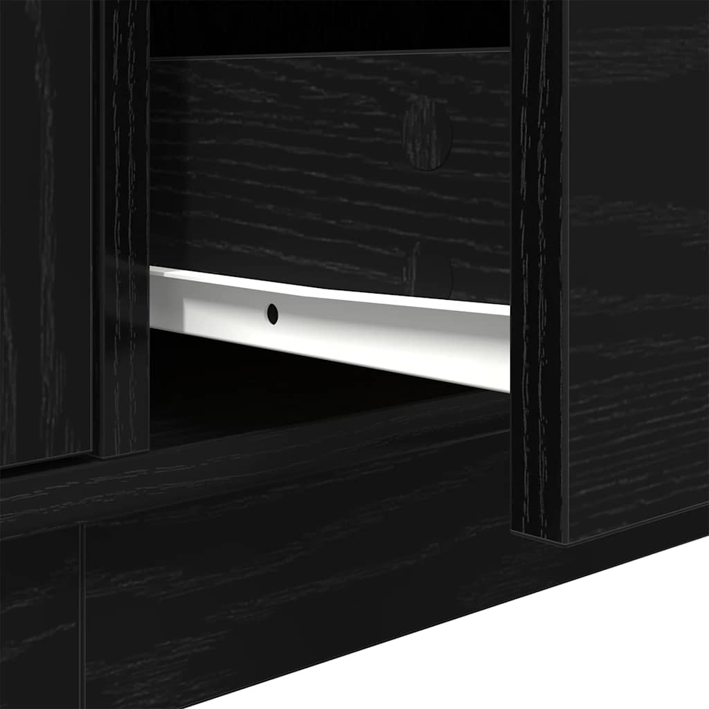 Tv Skříňka S Led Osvětlením Černý Dub 193,5X41X50 Cm