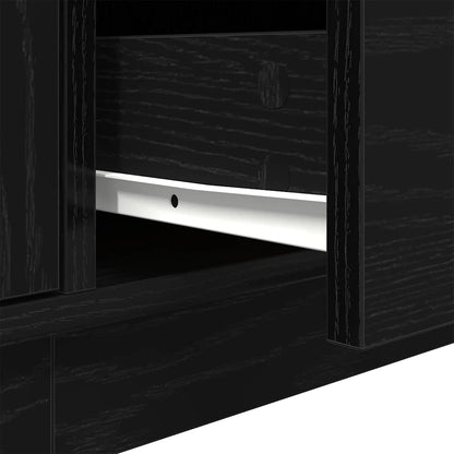 Tv Skříňka S Led Osvětlením Černý Dub 193,5X41X50 Cm