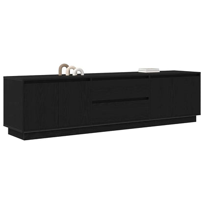 Tv Skříňka S Led Osvětlením Černý Dub 193,5X41X50 Cm