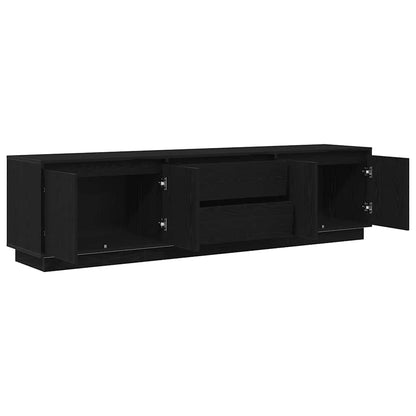 Tv Skříňka S Led Osvětlením Černý Dub 193,5X41X50 Cm