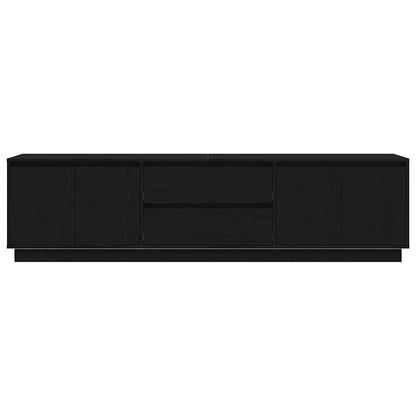 Tv Skříňka S Led Osvětlením Černý Dub 193,5X41X50 Cm