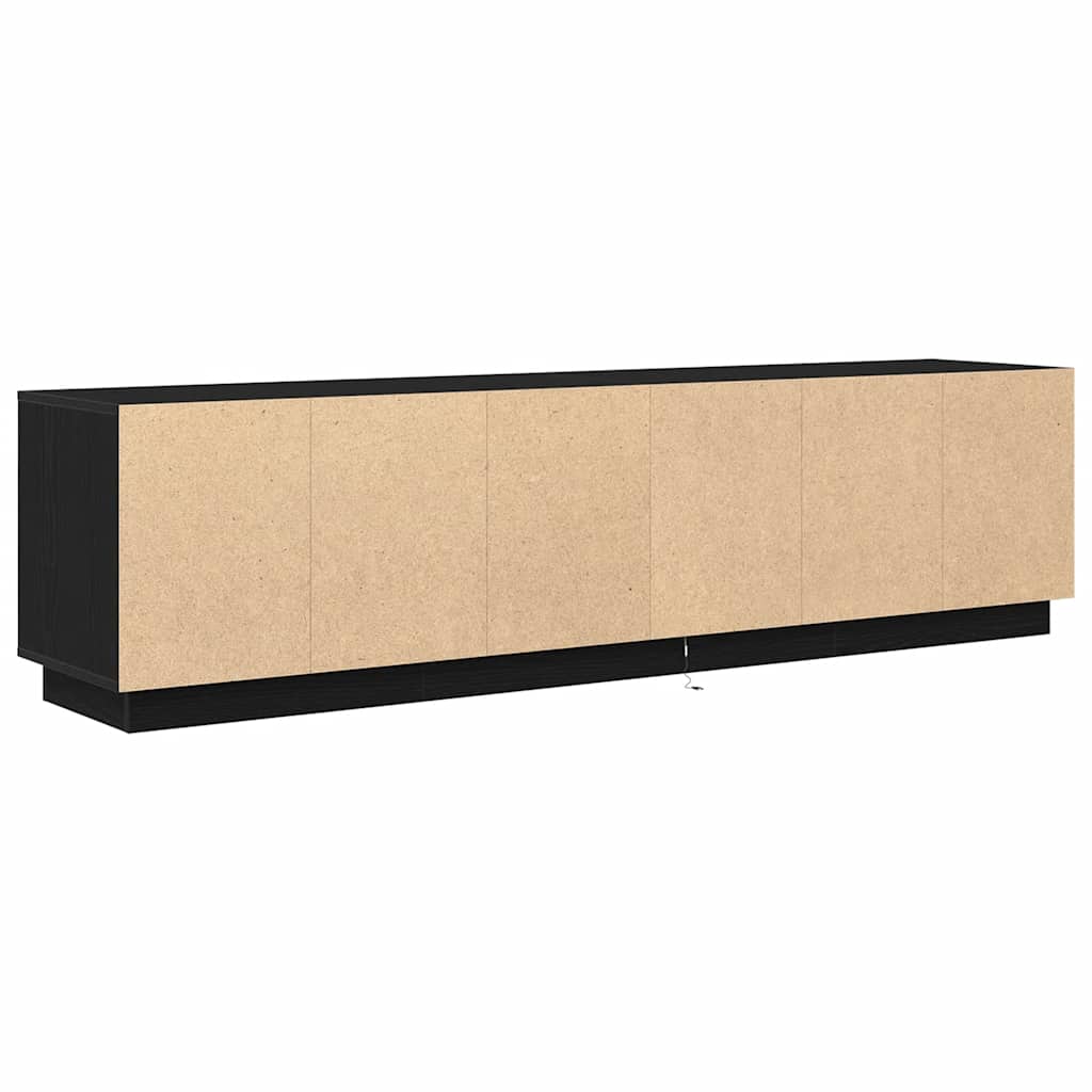 Tv Skříňka S Led Osvětlením Černý Dub 193,5X41X50 Cm