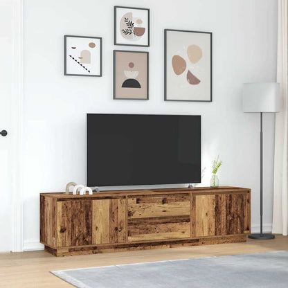 Tv Skříňka S Led Osvětlením Starého Dřeva 193,5X41X50 Cm