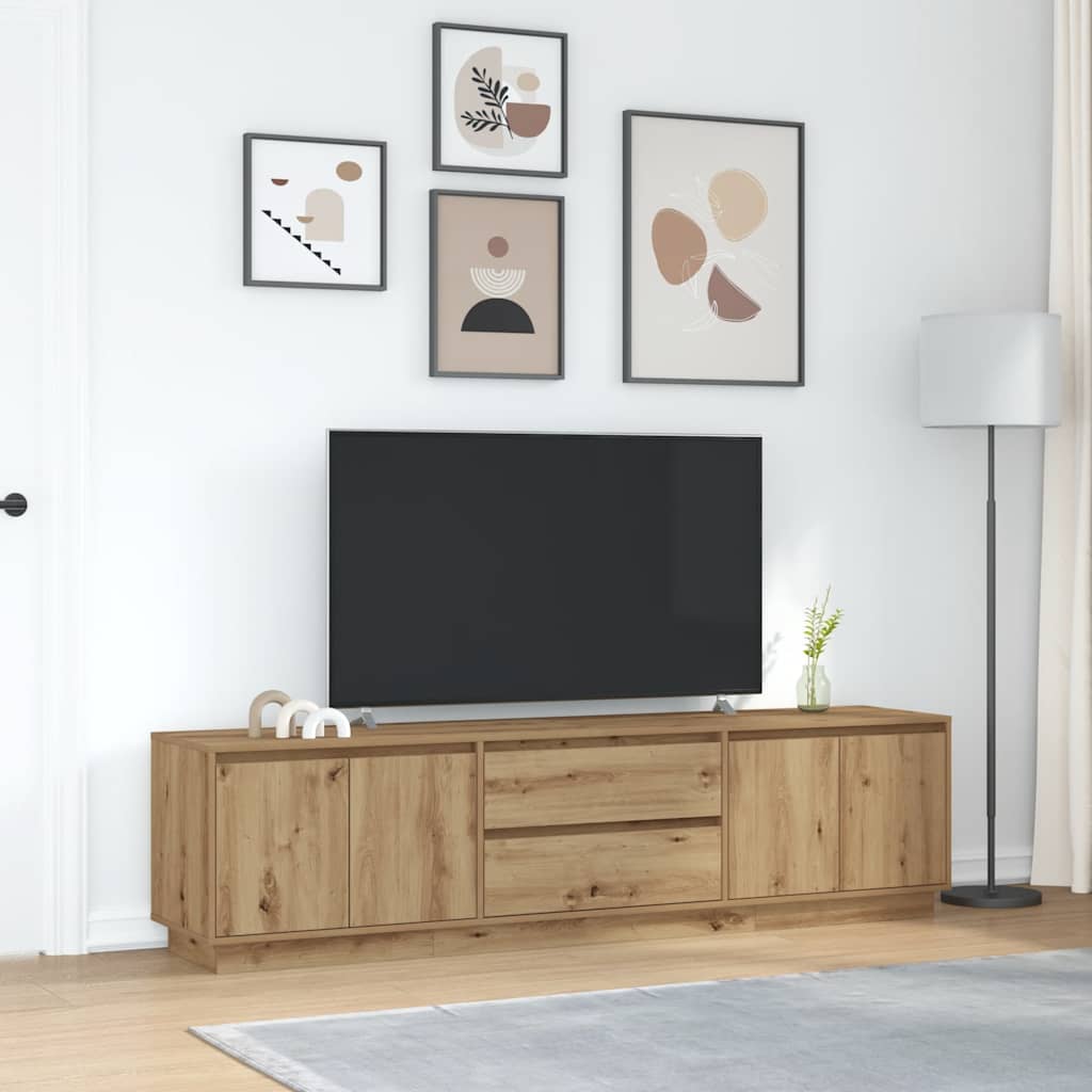 Tv Skříňka S Led Osvětlením Dub Artisan 193,5X41X50 Cm