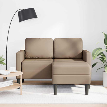 Dvoumístná Pohovka S Lenoškou Ve Tvaru L, Cappuccino 125 Cm, Umělá Kůže