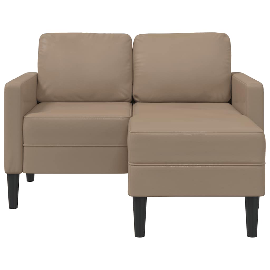 Dvoumístná Pohovka S Lenoškou Ve Tvaru L, Cappuccino 125 Cm, Umělá Kůže
