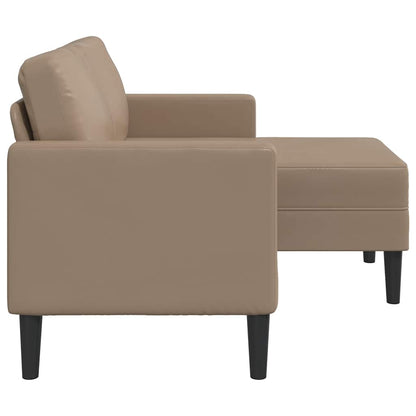 Dvoumístná Pohovka S Lenoškou Ve Tvaru L, Cappuccino 125 Cm, Umělá Kůže