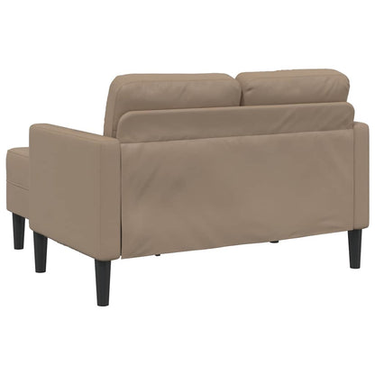 Dvoumístná Pohovka S Lenoškou Ve Tvaru L, Cappuccino 125 Cm, Umělá Kůže