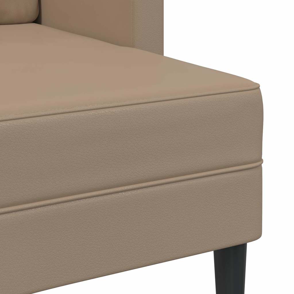 Dvoumístná Pohovka S Lenoškou Ve Tvaru L, Cappuccino 125 Cm, Umělá Kůže