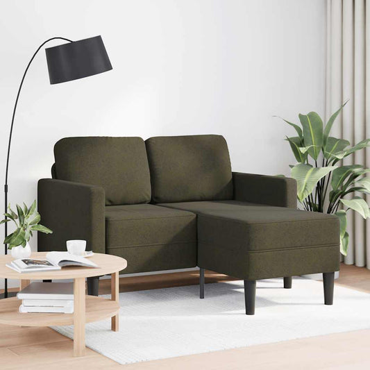 Dvoumístná Pohovka S Lenoškou Ve Tvaru L, Armádně Zelená, 125 Cm, Umělá Kůže