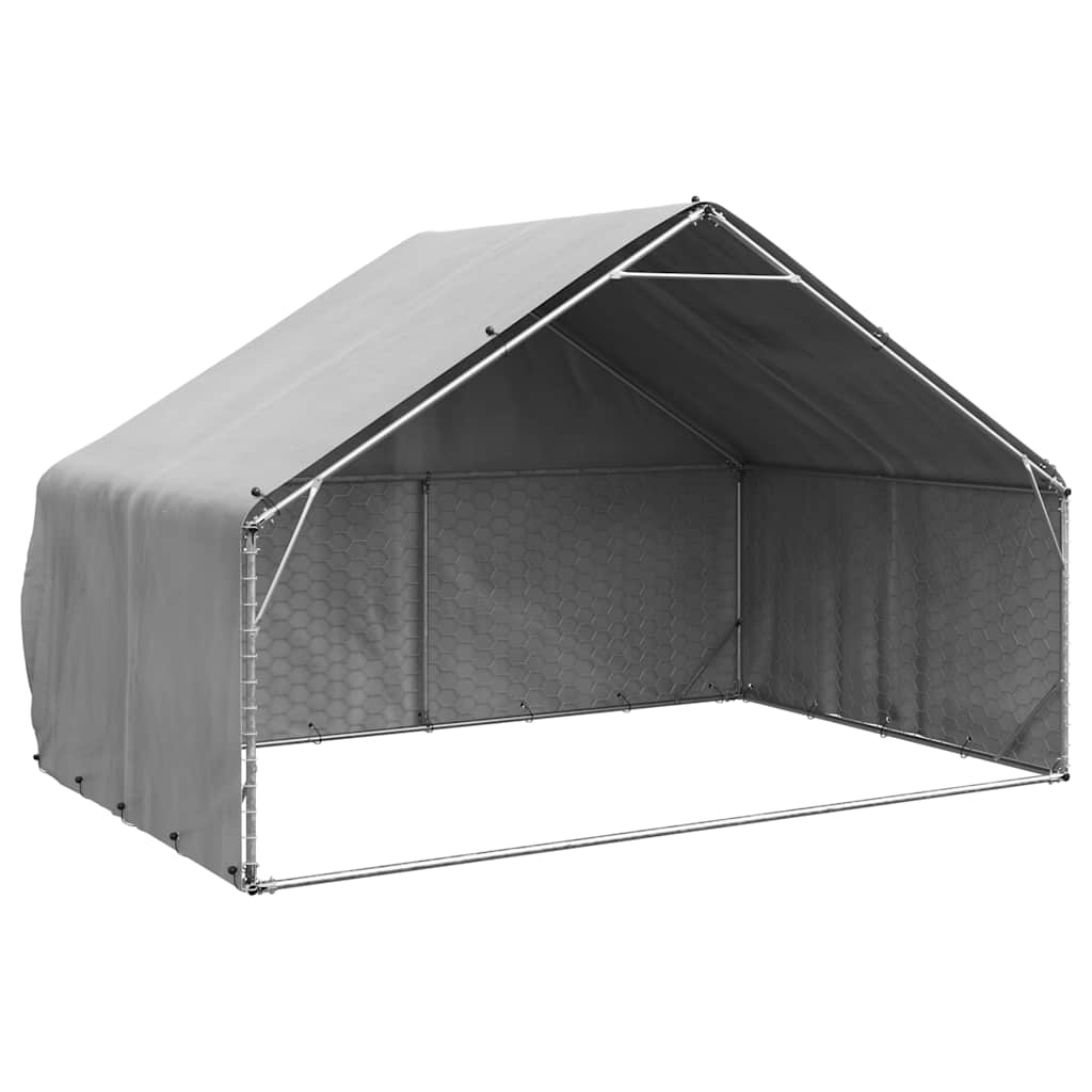 Venkovní Psí Kotec S Krytem 3X2X1,9 M Pozinkovaná Ocel