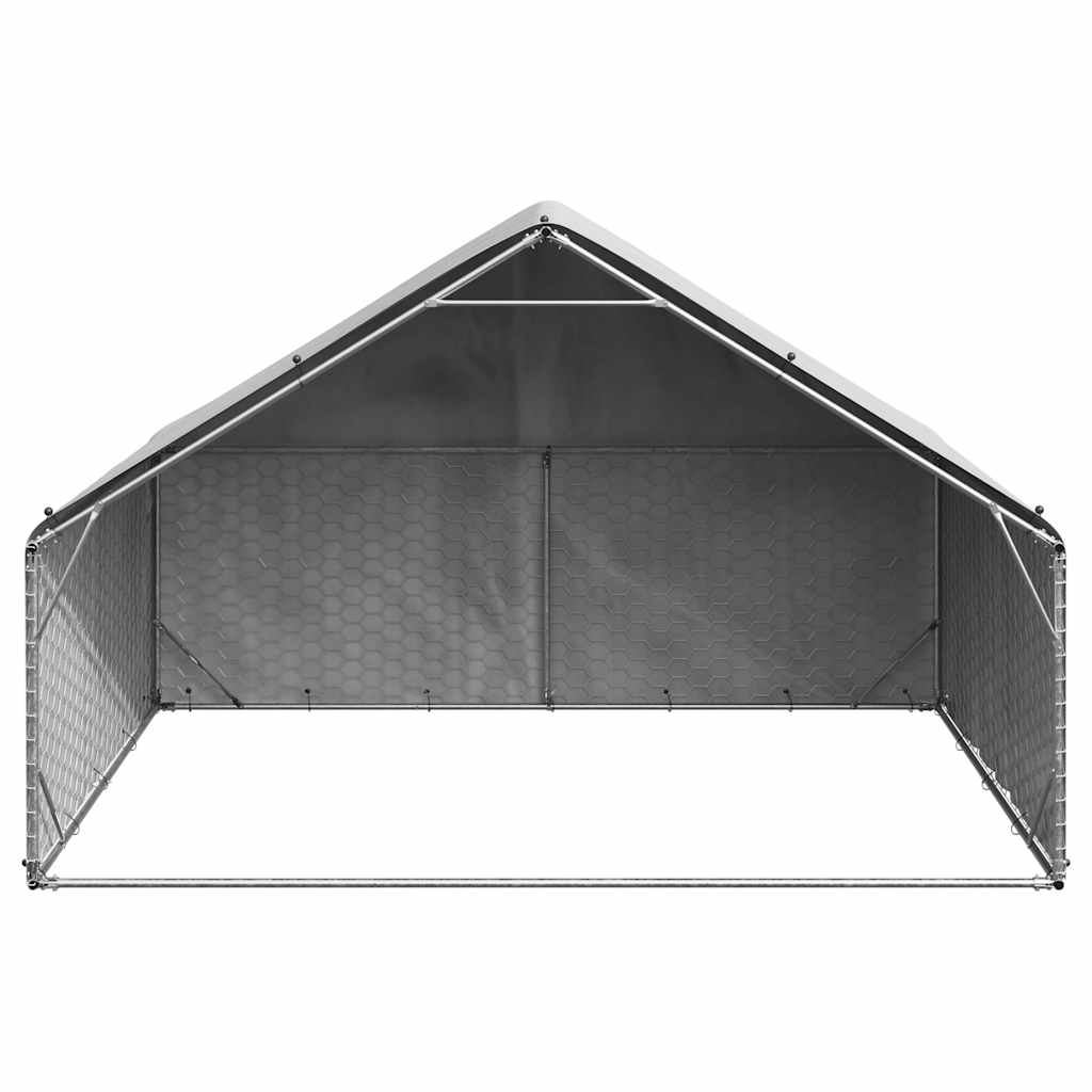 Venkovní Psí Kotec S Krytem 3X2X1,9 M Pozinkovaná Ocel