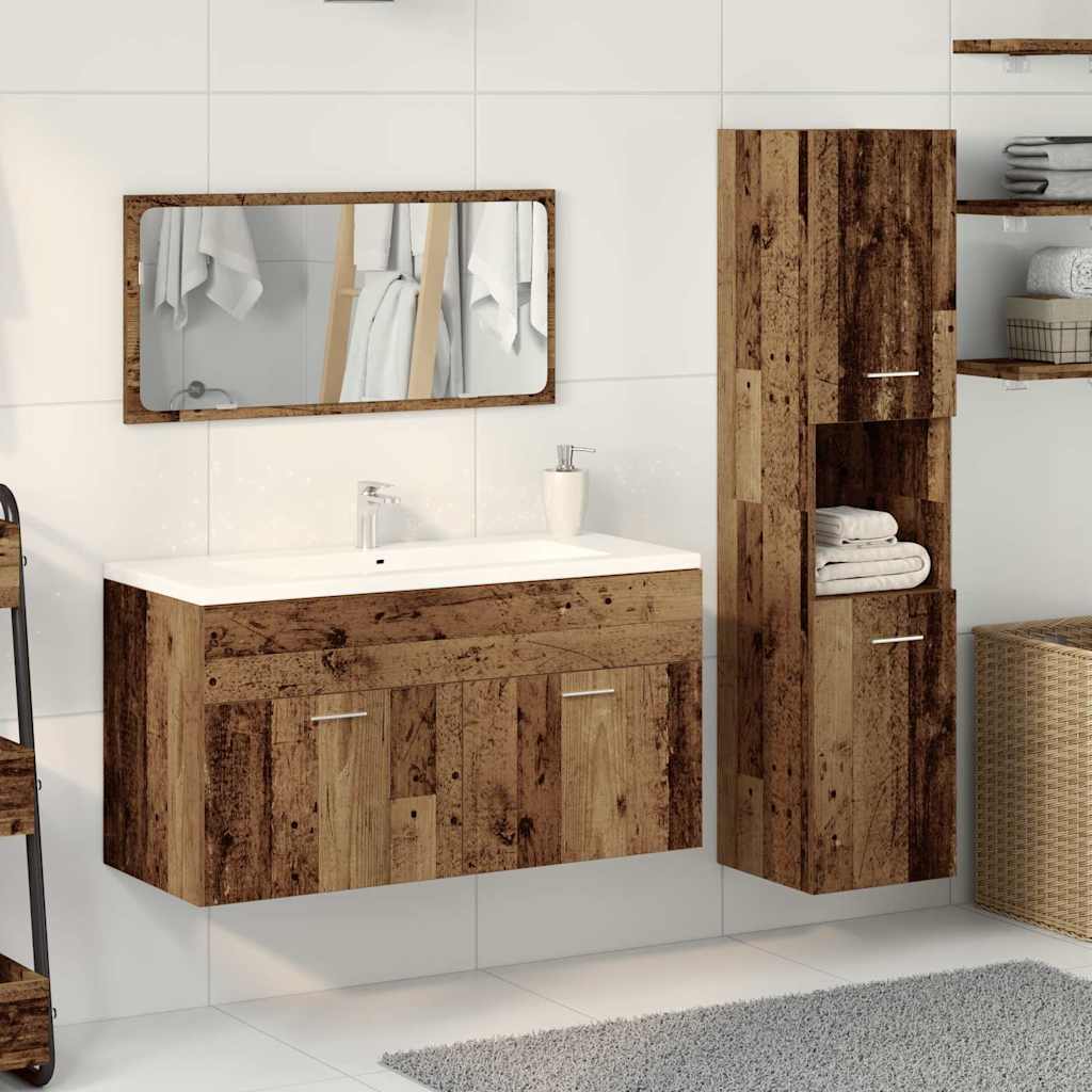 3Dílná Koupelnová Sestava Old Wood Kompozitní Dřevo Staré Dřevo