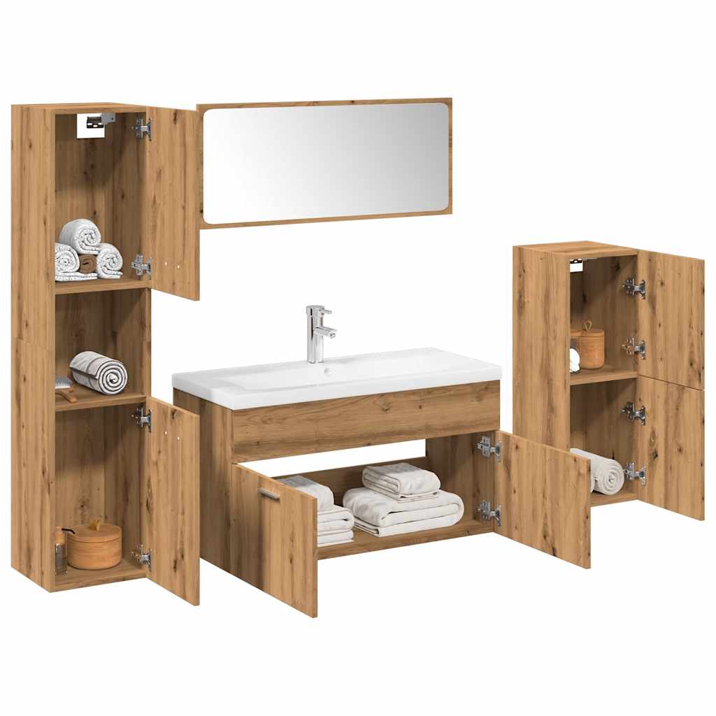 Set Koupelnového Nábytku Bílý Dřevotříska