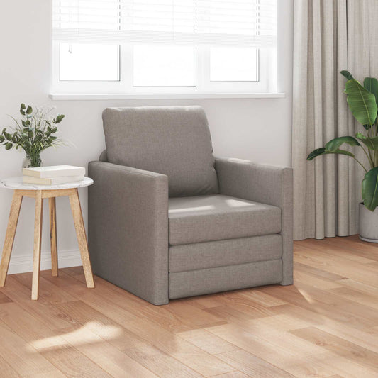 Pohovka Na Spaní Taupe 74 X 77 X 81 Cm Textil