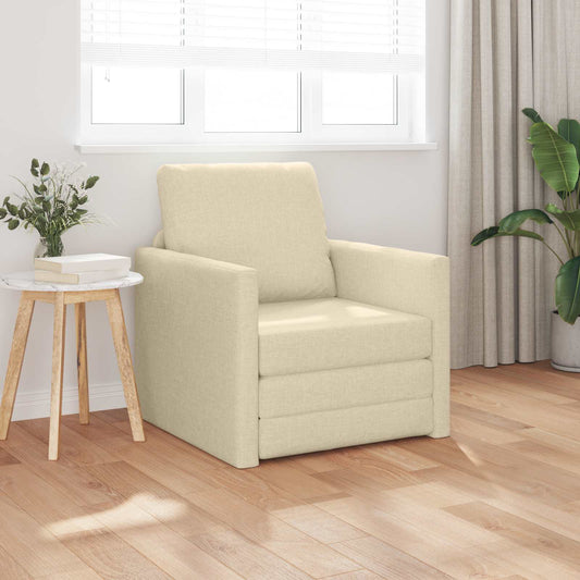 Pohovka Na Spaní Krémová 74 X 77 X 81 Cm Textil