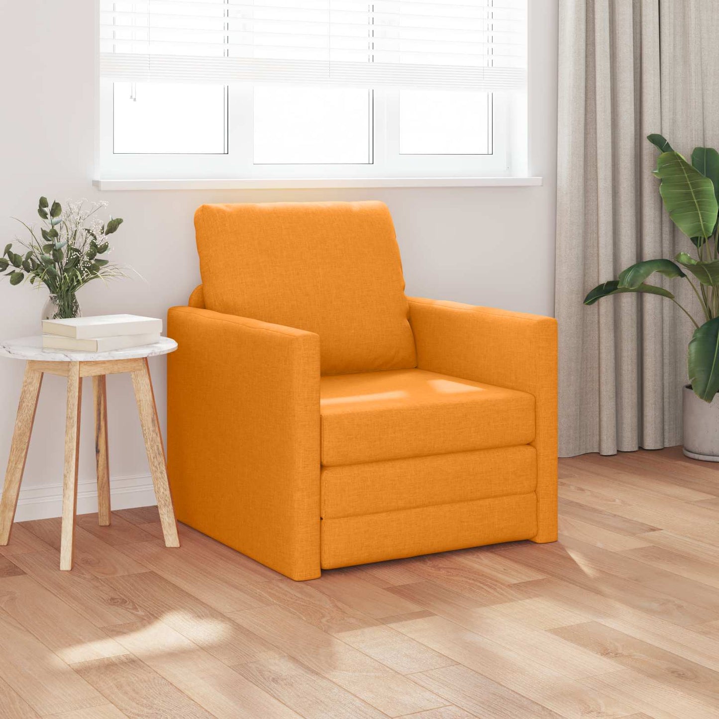 Pohovka Na Spaní Tmavě Žlutá 74 X 77 X 81 Cm Textil