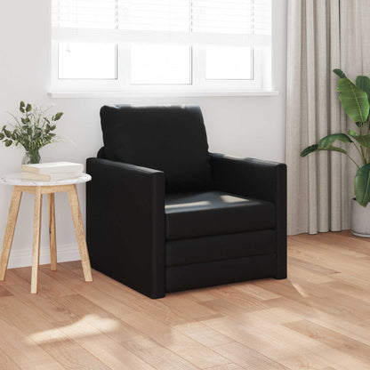 Pohovka Na Spaní 60Cm Černá Umělá Kůže