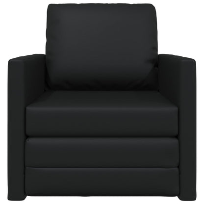 Pohovka Na Spaní 60Cm Černá Umělá Kůže