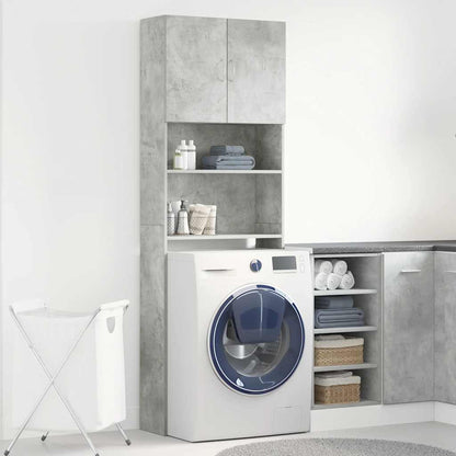 Skříňka Na Pračku Concrete Grey 64X24X190 Cm Dřevěná Konstrukce