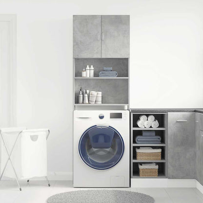 Skříňka Na Pračku Concrete Grey 64X24X190 Cm Dřevěná Konstrukce