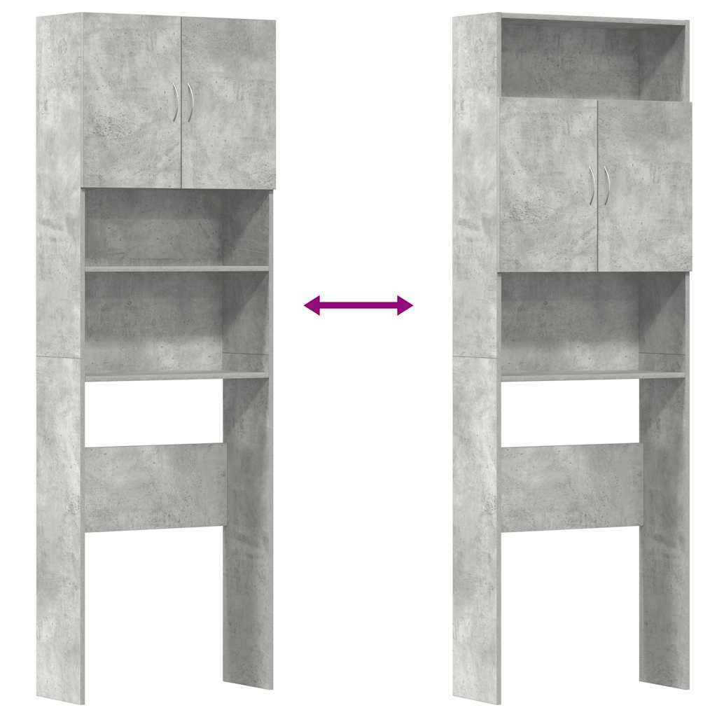 Skříňka Na Pračku Concrete Grey 64X24X190 Cm Dřevěná Konstrukce