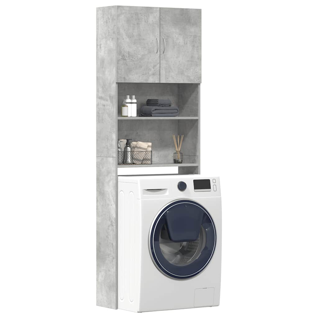 Skříňka Na Pračku Concrete Grey 64X24X190 Cm Dřevěná Konstrukce