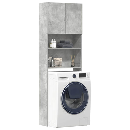 Skříňka Na Pračku Concrete Grey 64X24X190 Cm Dřevěná Konstrukce
