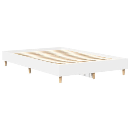 Rám Postele Bez Matrace Bílý 120X200 Cm Dřevěné Konstrukce