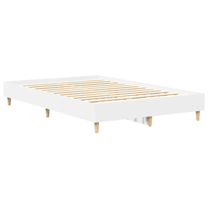 Rám Postele Bez Matrace Bílý 120X200 Cm Dřevěné Konstrukce