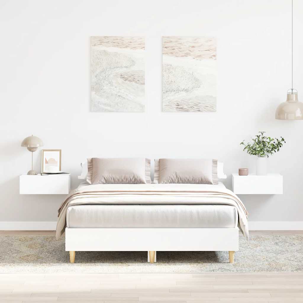 Rám Postele Bez Matrace Bílý 120X200 Cm Dřevěné Konstrukce